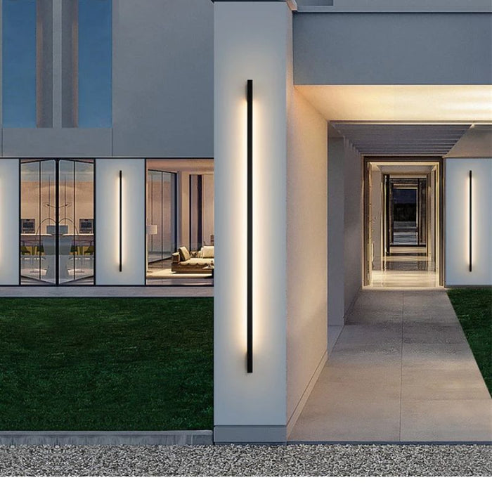 Minimalist Outdoor Wall Lamp Black. - H200cm / Cool white 6000K