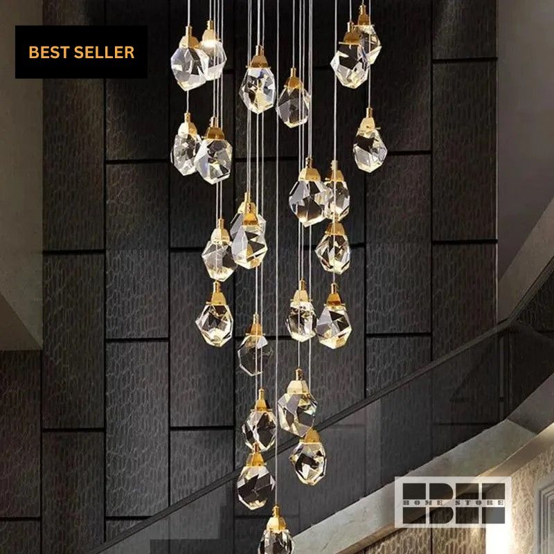 Golden Diamond Crystal Pendant.