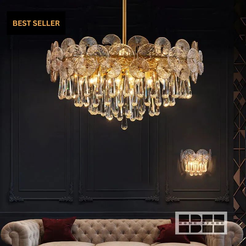 Luxury Lotus Crystal Chandelier.