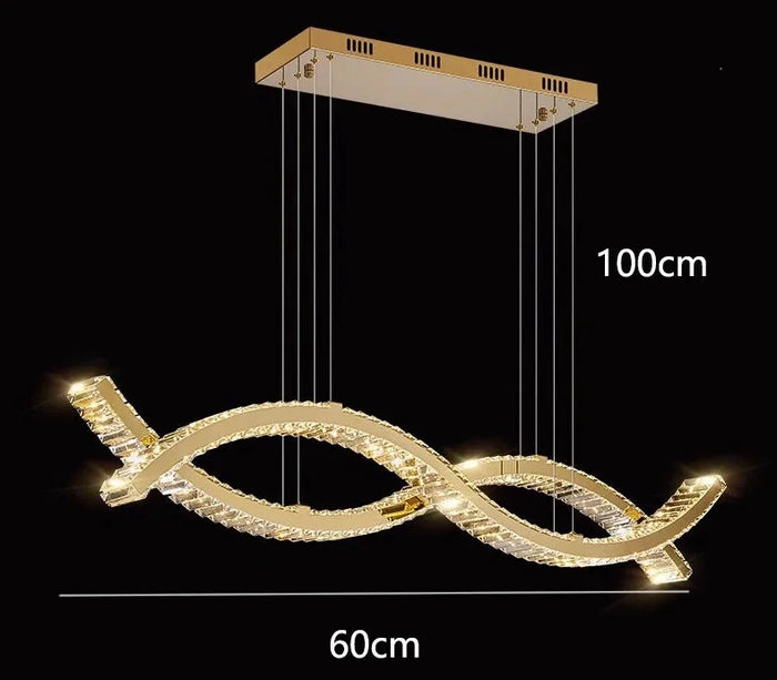 Luxury Modern LED Chandeliers. - gold / Length 60cm / Cold White