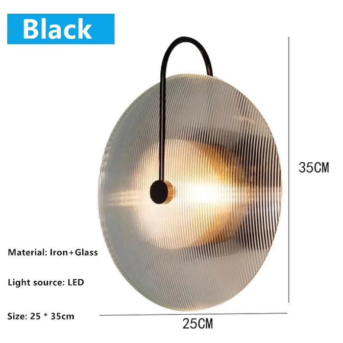 Minimalist Nordic LED Glass Wall Lamp - Black / Nature White(3500-5500K)