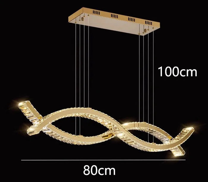 Luxury Modern LED Chandeliers. - gold / Length 80cm / Cold White