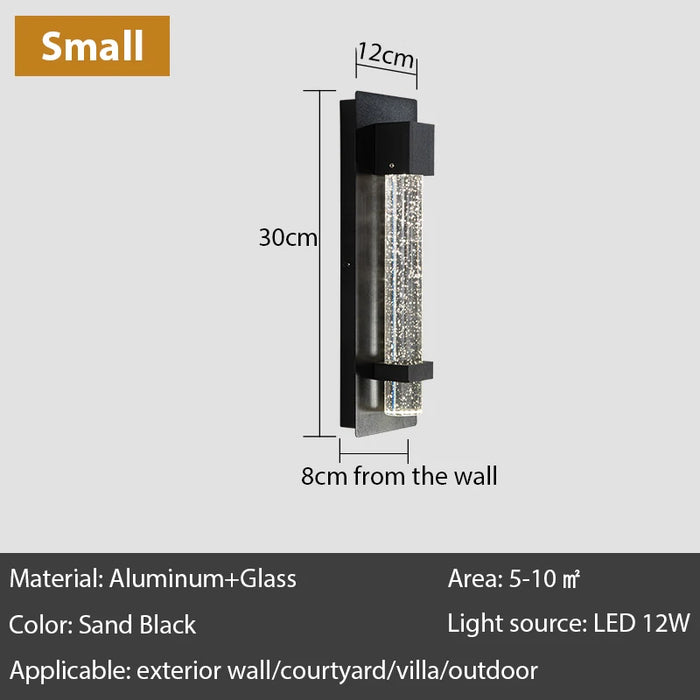 Outdoor LED Crystal Wall Light. - warm white / H30cm