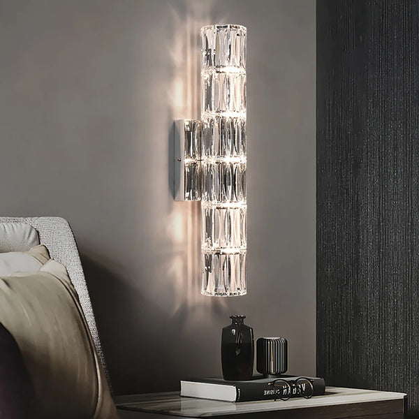 Luxurious High-End Crystal Wall Light: Villa Background Illumination, Elegant Home Accent.