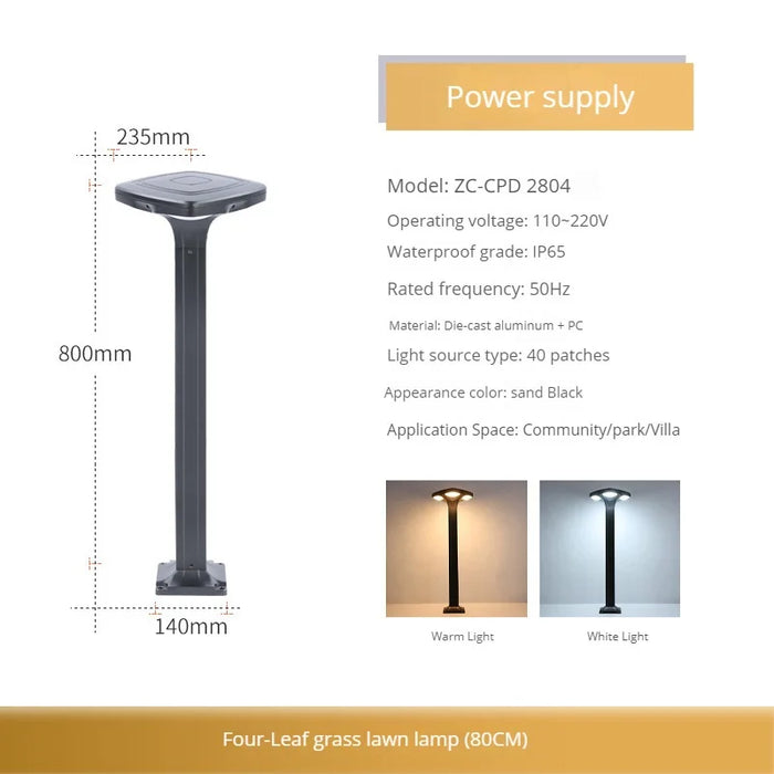 Durable Garden Solar Street Light. - Wiring-80cm / Warm Light