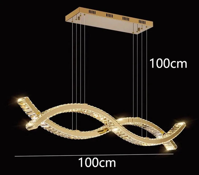 Luxury Modern LED Chandeliers. - gold / Length 100cm / Cold White