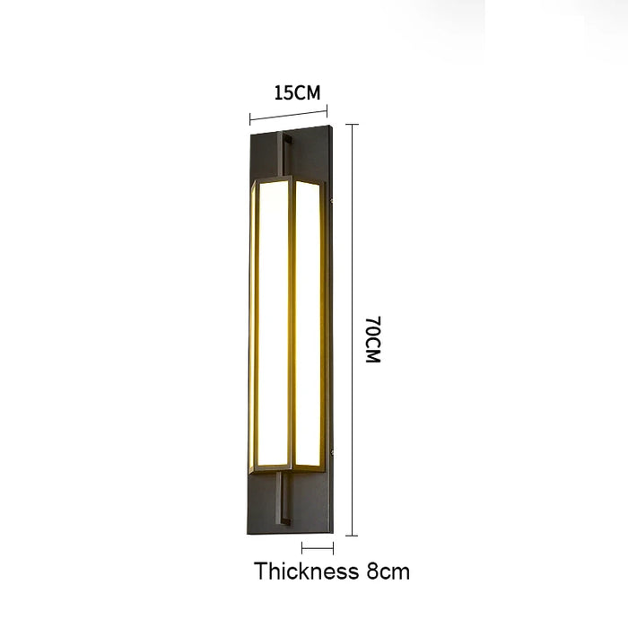 Stainless Steel Outdoor Wall Sconce. - D70cm / warm white