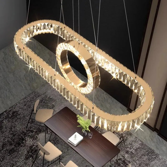 Luxury LED Pendant Light. - gold / Length 90cm / Warm White