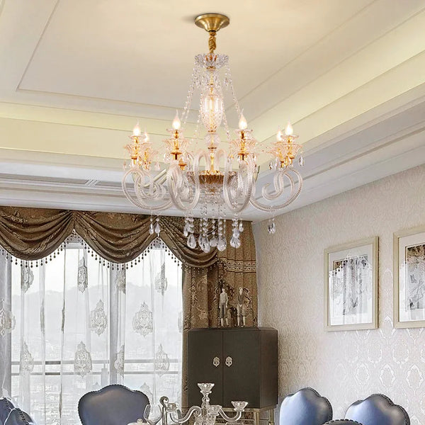 Antique Royal Ceramic Lighting: Exquisite French Style Copper Chandelier for Hotel Halls. - BH Home Store