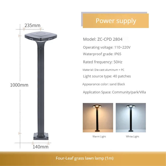 Durable Garden Solar Street Light. - Wiring-100cm / Warm Light