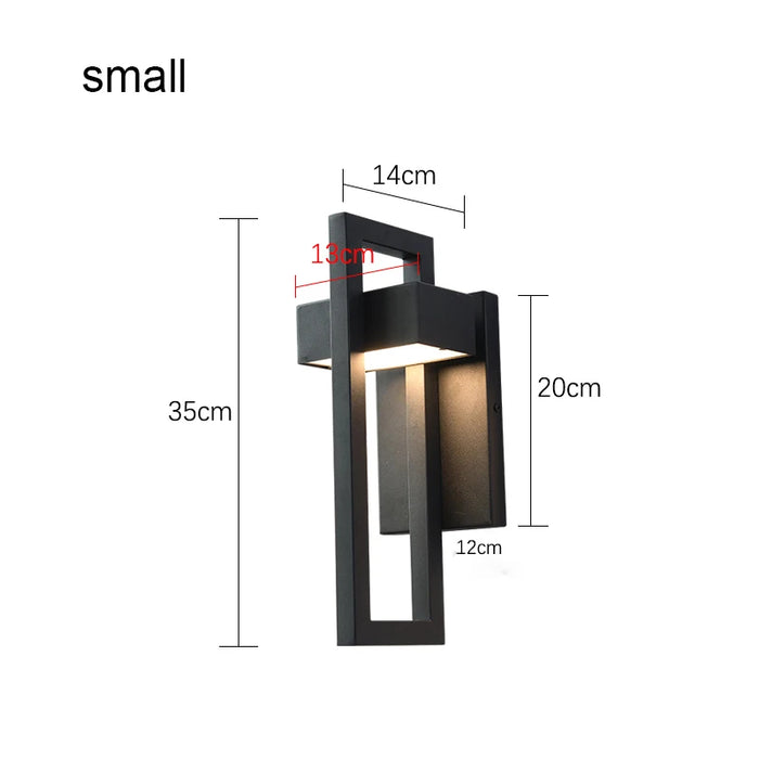 Vintage Waterproof Garden Wall Lamp. - H35cm 10W / warm  white