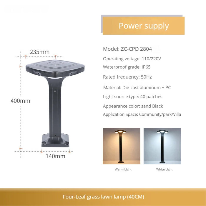 Durable Garden Solar Street Light. - Wiring-40cm / Warm Light