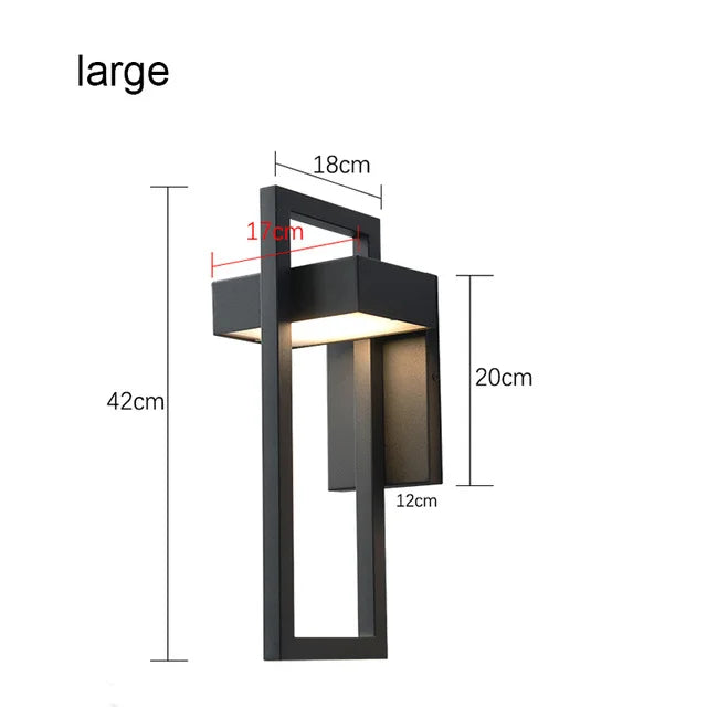 Vintage Waterproof Garden Wall Lamp. - H42cm 10W / warm  white