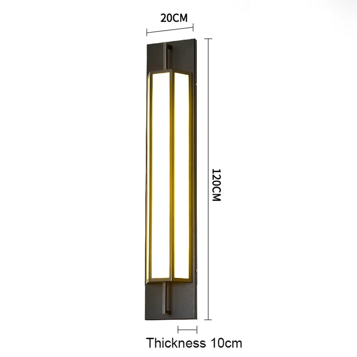 Stainless Steel Outdoor Wall Sconce. - D120cm / warm white
