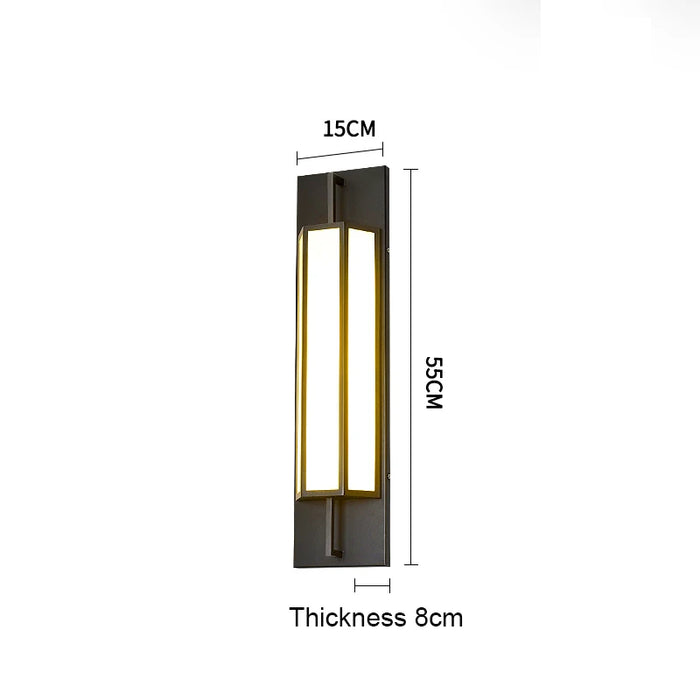 Stainless Steel Outdoor Wall Sconce. - D55cm / warm white