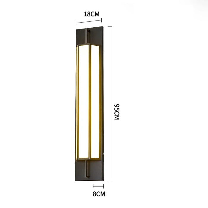 Stainless Steel Outdoor Wall Sconce. - D95cm / warm white