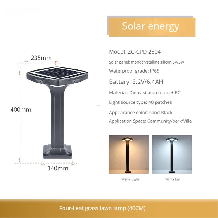 Durable Garden Solar Street Light. - Solar-40cm / Warm Light