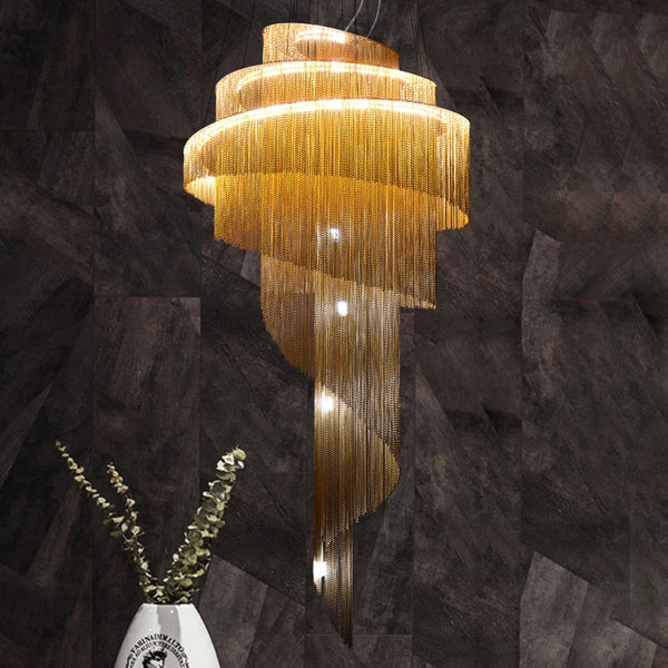 Embodiment of Regal Splendor: Nordic Duplex Building Staircase Lamp. - BH Home Store