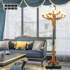 Golden Copper Mass Flowers Floor Lamp.