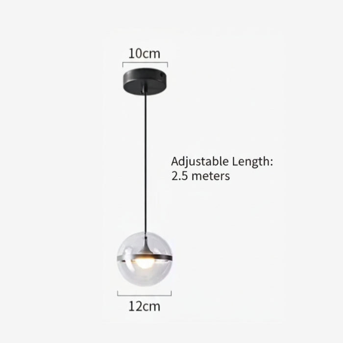 Modern Adjustable Glass Pendant Lamp - Dia12 cm / Warm Light
