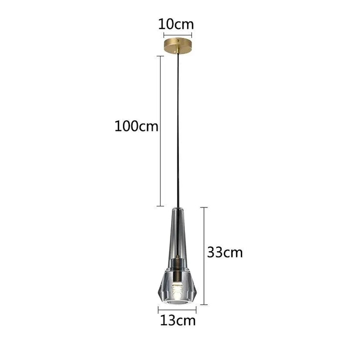 American Minimalist Crystal Chandelier. - Smoke Grey A