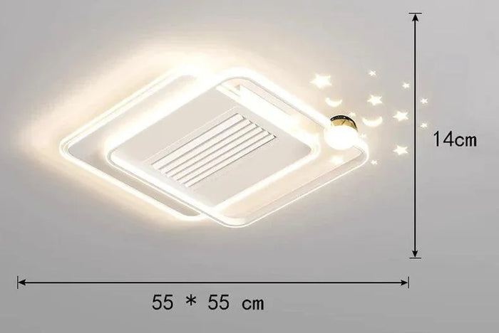 Kids Ceiling Fan with LED Light. - B size white / 110V