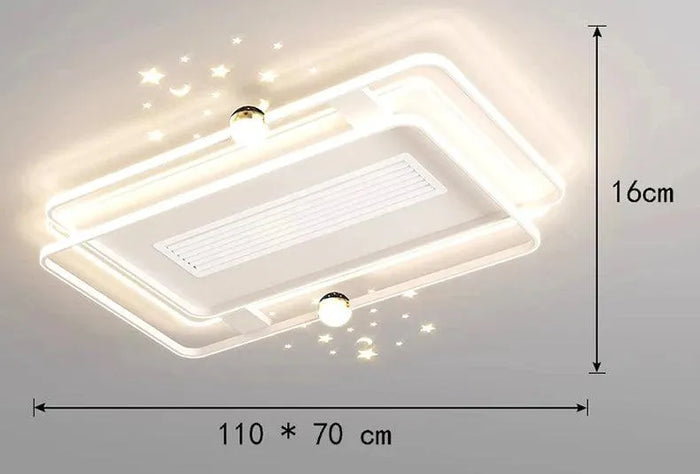Kids Ceiling Fan with LED Light. - A size white / 110V