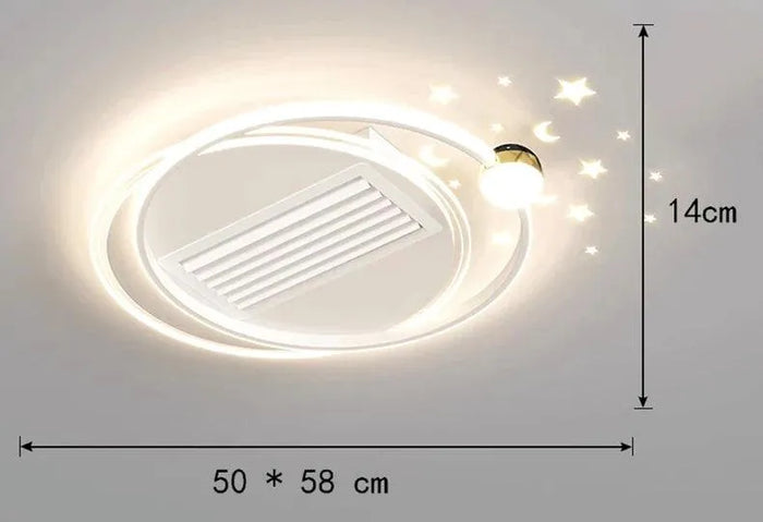 Kids Ceiling Fan with LED Light. - C size white / 110V