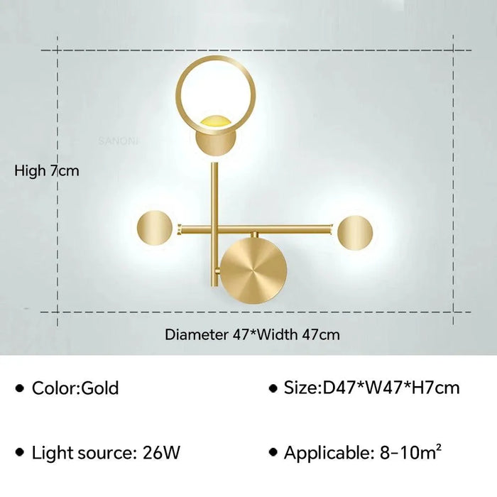 Chic Bedroom LED Wall Lamp. - Gold D / Cold White