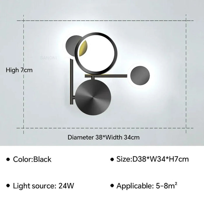 Chic Bedroom LED Wall Lamp. - Black C / Cold White