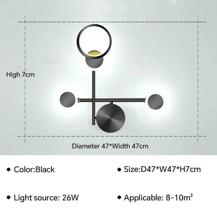 Chic Bedroom LED Wall Lamp. - Black D / Cold White