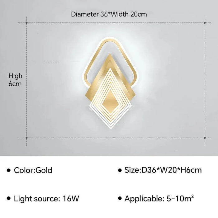 Chic Bedroom LED Wall Lamp. - Gold A / Cold White