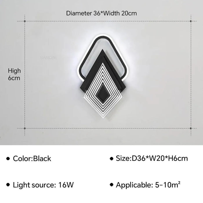 Chic Bedroom LED Wall Lamp. - Black A / Cold White