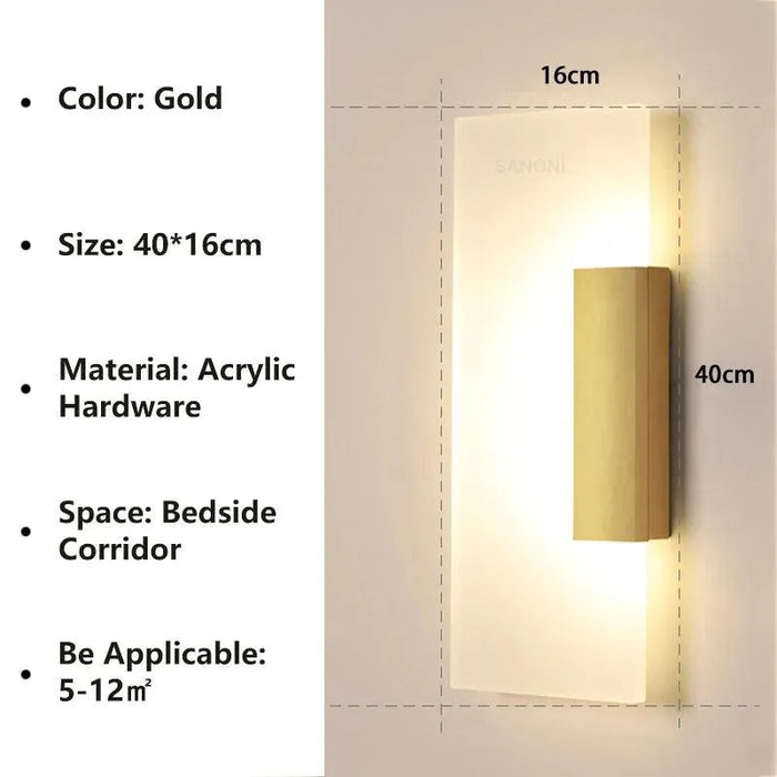 Chic Bedroom LED Wall Lamp. - Gold F 40CM / Cold White