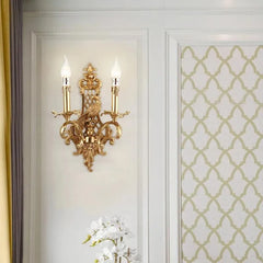 Chic French Copper Wall Lighting, European Brass Elegance for Living Room and Study.