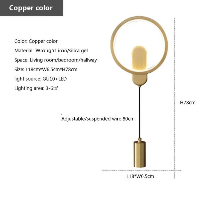 Chic Minimalist LED Round Wall Lamp. - Copper / Cool white