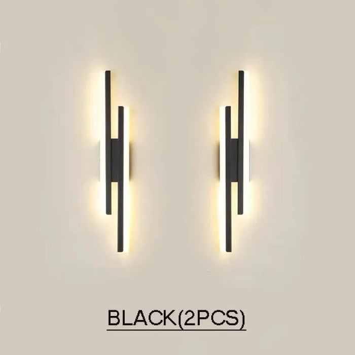 Chic Wall Sconce LED wall light. - black-2pcs / warm white