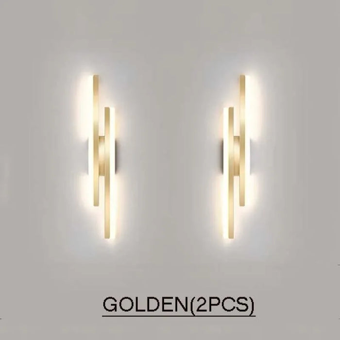 Chic Wall Sconce LED wall light. - golden-2pcs / warm white