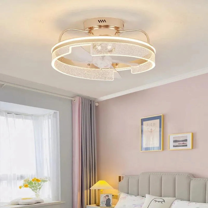 Classic Vintage Fan And Lamp. - golden / 500 220