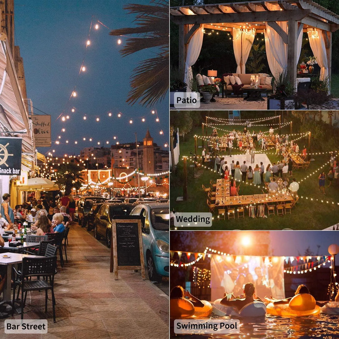 Connectable 50Ft G40 Patio String Lighting, Perfect for Outdoor Ambiance and Garlands. - BH Home Store