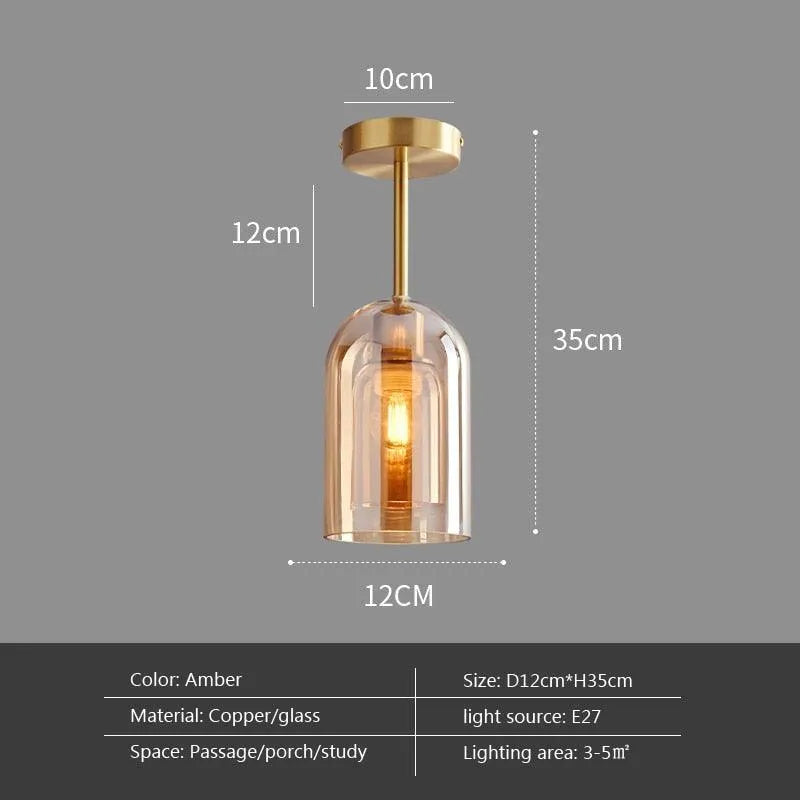 Contemporary Brass Glass Chandelier. - BH Home Store