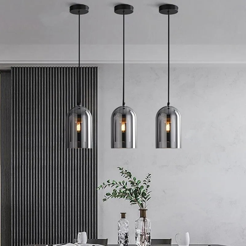 Contemporary Brass Glass Chandelier. - BH Home Store