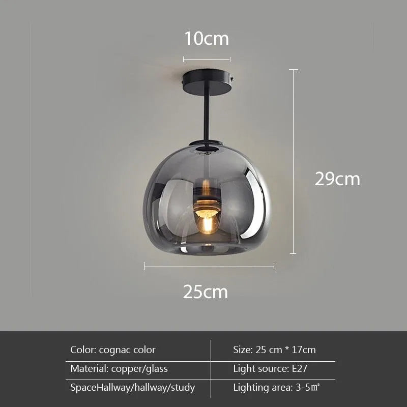 Contemporary Brass Glass Chandelier. - BH Home Store