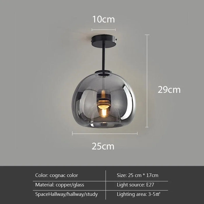 Contemporary Brass Glass Chandelier. - D / without bulb