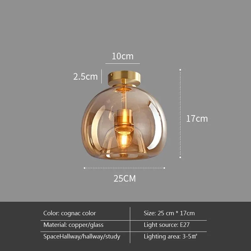 Contemporary Brass Glass Chandelier. - BH Home Store