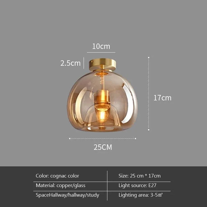 Contemporary Brass Glass Chandelier. - A / without bulb