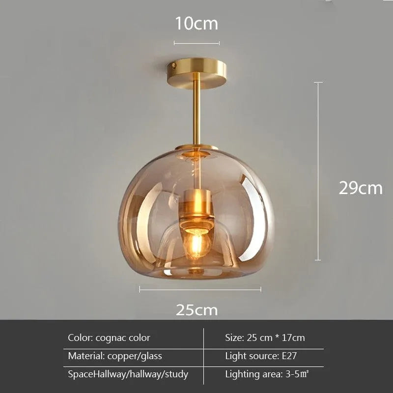 Contemporary Brass Glass Chandelier. - BH Home Store