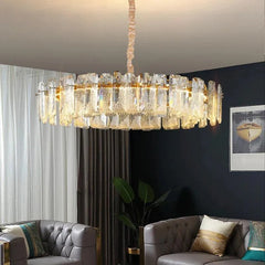 Contemporary Circle Chrome Chandelier.