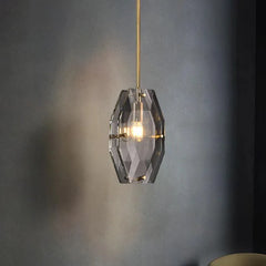 Contemporary Copper Crystal Chandelier.