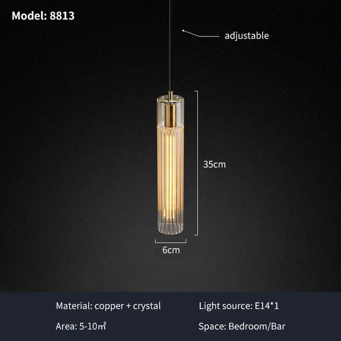 Contemporary Copper Crystal Chandelier. - 8813 / Warm light
